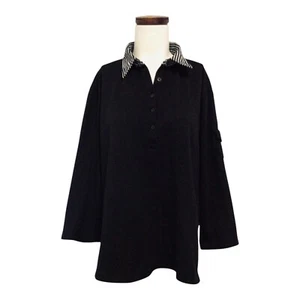 Klassische schwarz weiß gestreifte leichte RALPH LAUREN Tunika Pullover Top Gr. 2X - Bild 1 von 4