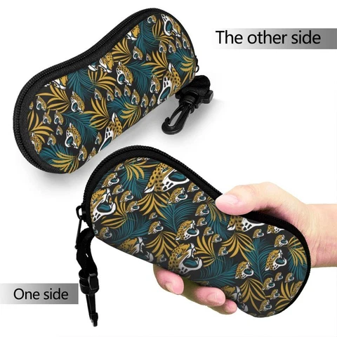 Jacksonville Jaguars Glasses Case 2-sided Printed Sunglasses Pouch Bag,fans Gift Cover