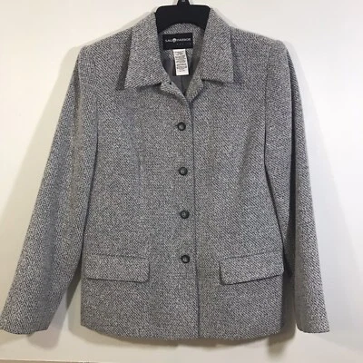 Blazer para mujer Sag Harbor Petite talla 10P gris manga larga chaqueta con botones Foto 1 de 3