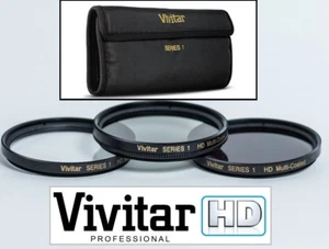 UV + Polarizer + Fluorescent 3PC Filter Set For Canon EF-M 55-200mm IS STM - Picture 1 of 8