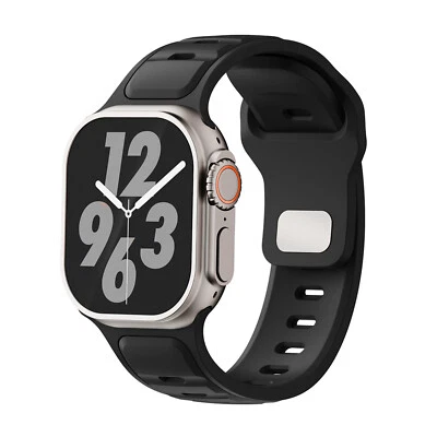 Adjustable Sports Silicone Watch Band Strap For Apple Watch 42/44/45/46/49mm - Image 1 of 4