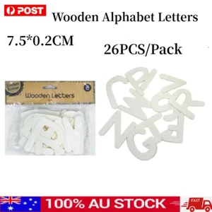 Wooden Alphabet Letters 7.5x0.2cm Wood Craft Kraft Words Name Home Room Decor AU - Picture 1 of 2