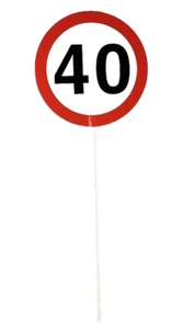 2er Set Mini-Schild-Stecker "40" Geburtstag Kunststoff 11542 günstig - Bild 1 von 2