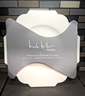 Lote de 9 platos pesados de lujo premium Nicole Miller Home Foto 1 de 4