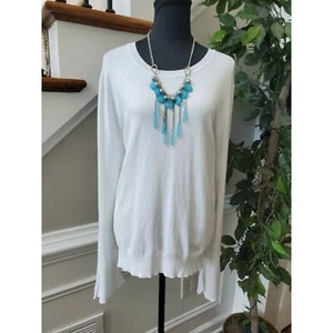 Ellen Tracy White Women's Viscose Scoop Neck Long Sleeve Soft Sweaters XL - Picture 1 of 11