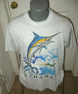 Camisa de colección Sword Fish Bahamas Coco Cay pesca de punta única LRG 50/50 - Imagen 1 de 11