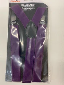 Adult one size Halloween purple suspenders clown gangster hobo dress up  - Picture 1 of 1