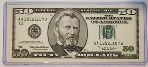 1996 $50 Federal Reserve Note Fr-2126-A Boston Uncirculated AA19521107A - Picture 1 of 2