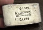 Rare 10 TOZ Engelhard Inverted 8 Prefix Vintage Old Silver Bar 999