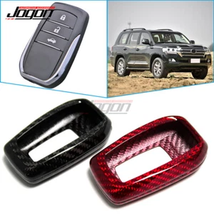 Carbon Fiber Key Case For Toyota Prado FJ150 14-19 Smart Fob Key Holder Cover - Picture 1 of 9