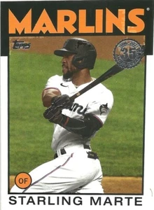  2021 TOPPS BASEBALL - STARLING MARTE - 1986 35th ANNIVERSARY - #42 - MARLINS - Picture 1 of 1