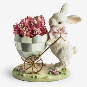 NEU Mackenzie Kinder Touch Of Pink Bunny Sterling Karo Eierwagen Frühlingsdekor. - Bild 1 von 16