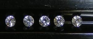 5 PCS. EXCELLENT HAND CUT ROUND BRILLIANT 3.1 MM. WHITE SAPPHIRE LAB CORUNDUM - Picture 1 of 3