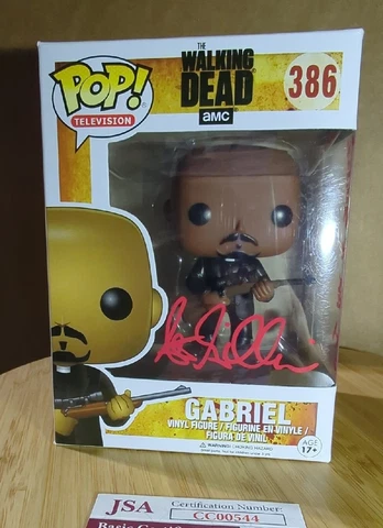 Funko Pop Tv 386 The Walking Dead Father Gabriel Signed Seth Gilliam JSA Quote Cover