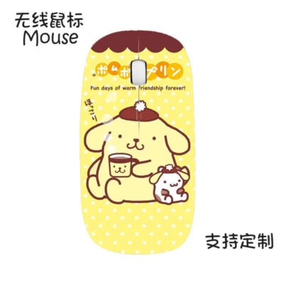 Cute Pom Pom Purin Wireless Mouse USB Receiver Cartoon Gaming Mouse Customizable - Image 1 of 4