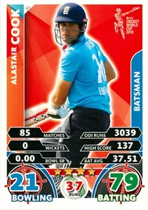 2015 ENGLAND Cricket Card ALASTAIR COOK World Cup - Bild 1 von 2