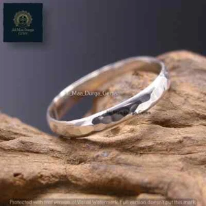 Thumb Ring GS Silver Micro, Hammered Silver band ring, Women Band jewelry - Picture 1 of 4