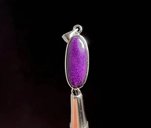 Colgante de cristal SUGILITE - plata de ley, ovalado - joyería de piedra fina, 49460 - Imagen 1 de 4