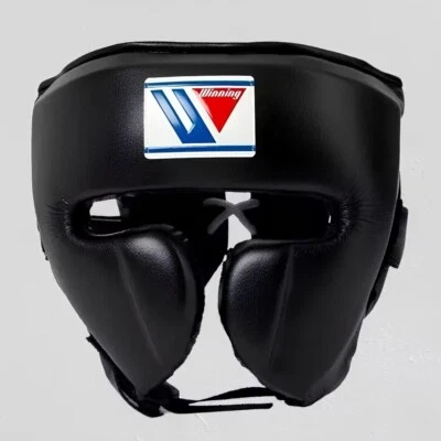 FAHOO PROFESSIONAL REPLICA BOXING FG-2900 HEADGUARD WITH CHEEK BLACK ORIGINAL LEATHER