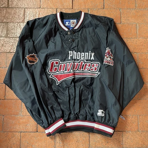 Vintage Starter NHL Phoenix Coyotes Pullover Snap Jacket Size XL 90’s Hockey Vtg Cover