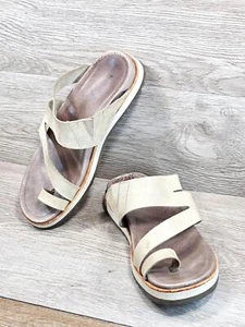 Merrell Women's Juno Wrap Sandal Soft Leather Comfort Slip On Moon Tan Suede 9 - Picture 1 of 12