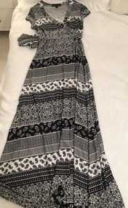Karin Stevens Maxikleid maxilang schwarz-weiß Größe S - Bild 1 von 3