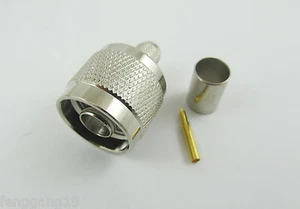 Engarce de enchufe macho N para RG58 RG142 RG400 LMR195 RG223 cable conector de RF recto - Imagen 1 de 6