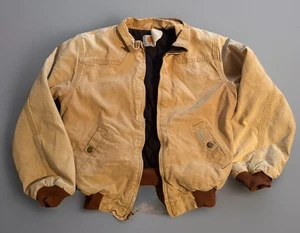 Vintage Carhartt Jacket Xl Kids Youth Tan Lined - Picture 1 of 11