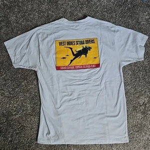 West Indies Scuba Divers Grand Cayman Islands Cut Tag Large White Short Sleeve - Picture 1 of 7