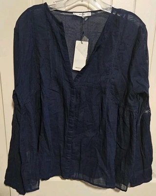 Mango Blouse Women's Size Large Blue - Image 1 of 4