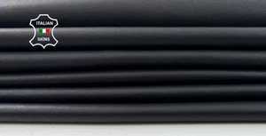 BLACK Thin Soft Italian Lambskin Sheep Lamb Leather 2 skins 10+sqf 0.7mm #C6139 - Picture 1 of 7
