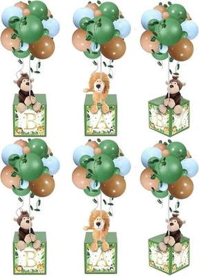 Lenwen 6 Sets jungle Decorations for Baby Shower, Baby Letter Boxes - Image 1 of 4