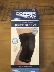 Copper Fit ICE compression Knee Sleeve RELIEF + RECOVERY 1 KNEE SLEEVE S/M - Picture 1 of 4