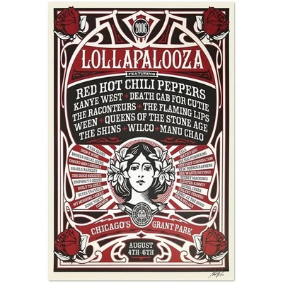 Shepard Fairey Concert Wall Art – Lollapalooza Chicago 2006 - image 1 of 3