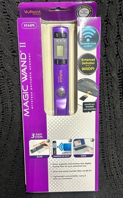 NEW - VuPoint Magic Wand II Portable Scanner ST44PU WIFI Wireless Purple SEALED - Image 1 of 4