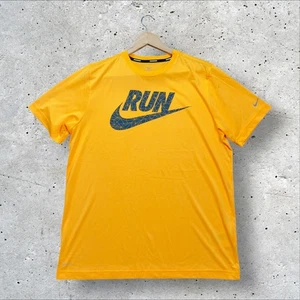 Nike Miler T Shirt Men’s Size Large Orange Run Energy Dri Fit Short Sleeve - Picture 1 of 8