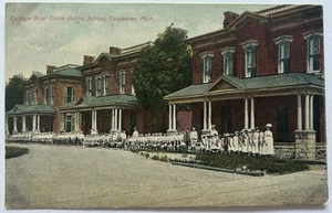 Antique Postcard - Cottage Row, State Public School | Coldwater, Michigan | Kids - Picture 1 of 2
