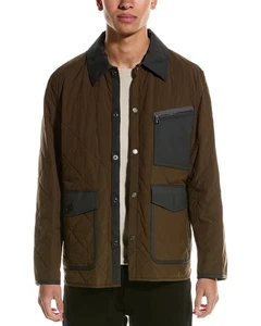 Theory Diamond Quilted Wool-Trim Jacket Men's Brown S - Picture 1 of 3