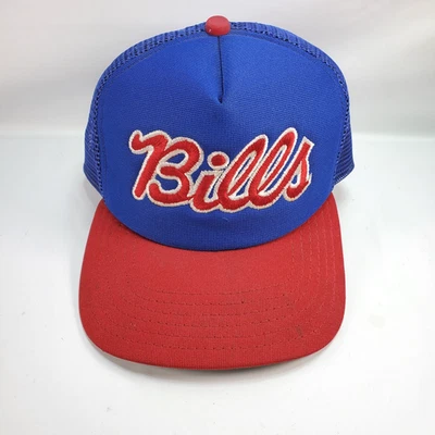 Vintage 1990's New Era Pro Design Buffalo Bills Mesh SnapBack Hat Cap USA Script - Image 1 of 4