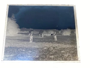 GLASS NEGATIVE c1910 HORSES & MEN WORKING IN FIELD 4." x 5" - Picture 1 of 2