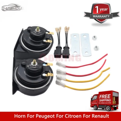 12V 105db Loud Tone Snail Electric Air Horn Car For Old Peugeot Renault Citroen - Image 1 of 4