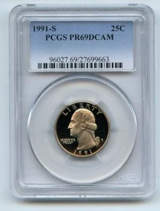 1991 S 25C Washington Quarter Proof PCGS PR69DCAM - Picture 1 of 1