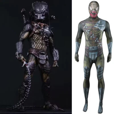 Cosplay Aliens Wolf Predator Maske Jumpsuit Superhero Erwachsene Kinder Bodysuit - Bild 1 von 4