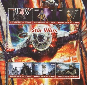 STAR WARS DARTH VADER STORM TROOPERS TIE FIGHTER 2017 MNH HOJA DE ESTAMPILLAS - Imagen 1 de 1