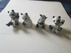 VINTAGE UCGC TAIWAN CERAMIC PANDAS POSING LOT 4 PCS VARIOUS POSES CUTE - Picture 1 of 8