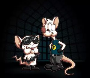 Animaniacs Pinky Brain as Doctor Horrible Sátira Parodia RASGADA Damas Camisa NUEVA - Imagen 1 de 2