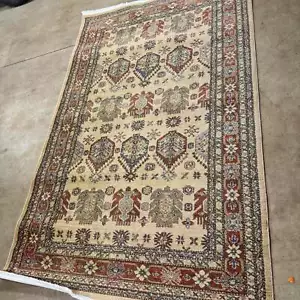 Feizy Carrington Traditional Oriental, Ivory/Red/Blue, 3'6" x 5'6" Accent Rug Ea - Picture 1 of 2