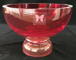 Vintage Waterford Marquis Ruby Red Glass Footed Compote Bowl - Picture 1 of 6