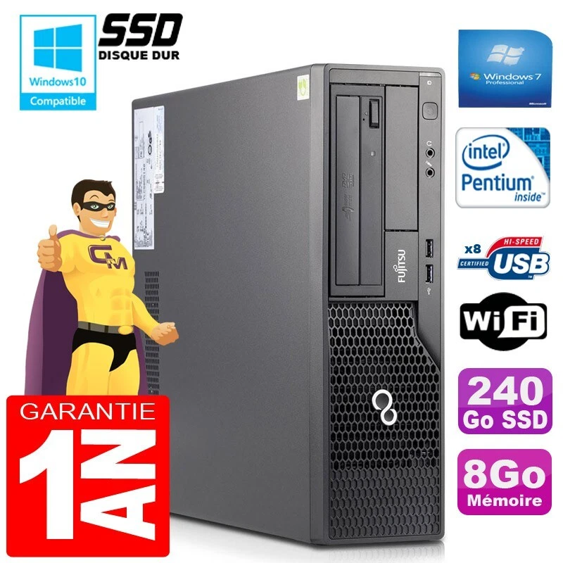 PC Fujitsu Esprimo E500 E85+ SFF Intel G640 RAM 8GB Disco 240GB SSD Wifi W7 - Imagen 1 de 1
