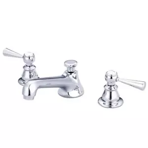 Water Creation Widespread Bathroom Faucet Low Arc 2-Handle Chrome w/ Drain Kit - Picture 1 of 1